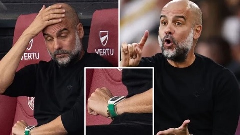 Pep Guardiola đeo đồng hồ 7 tỷ khi Man City thắng trận mở màn